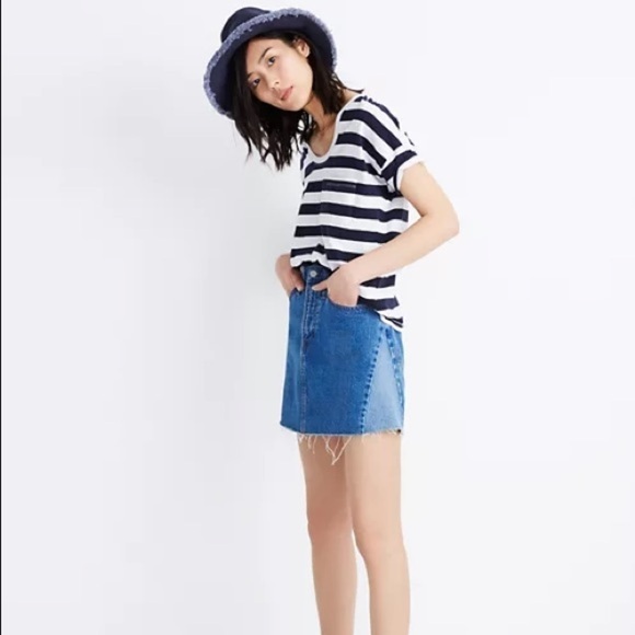 Madewell Rigid Denim A-Line Mini Skirt SZ 26 - Picture 1 of 8